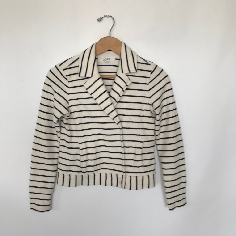 Ann Taylor Loft Striped Cotton Jacket